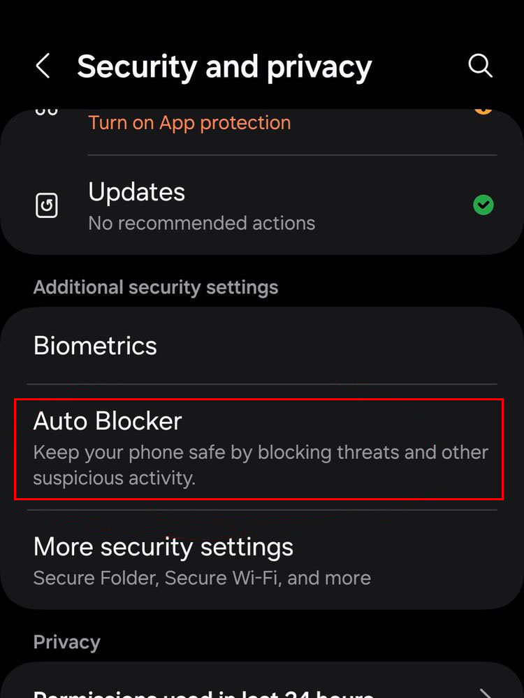 Tap on «Auto Blocker».