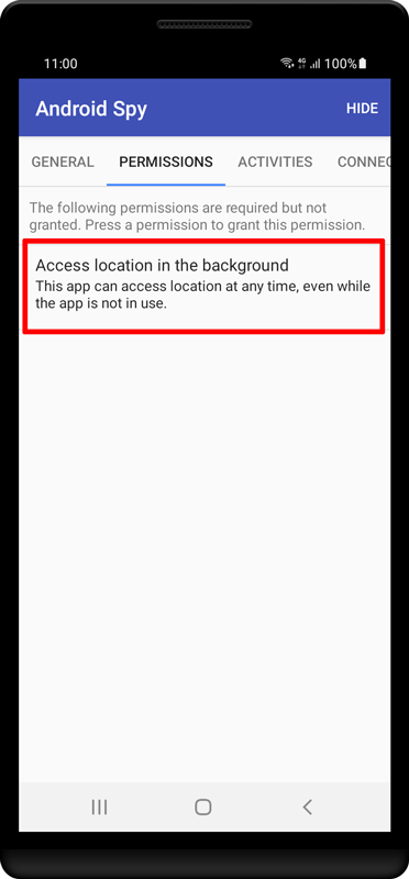 Access location in the background
