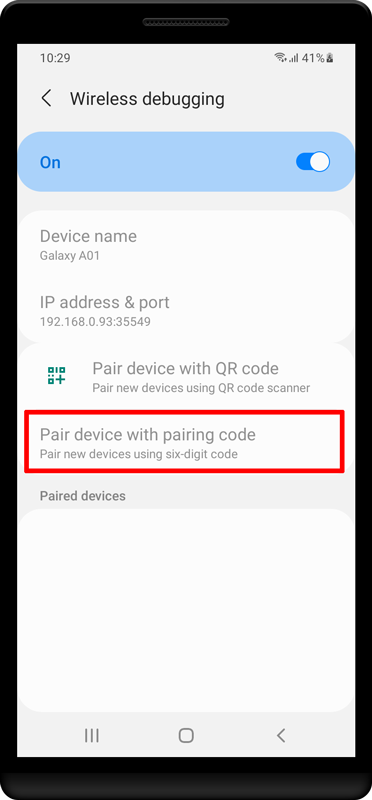 Press «Pair device with pairing code» if you get asked for the pairing code.